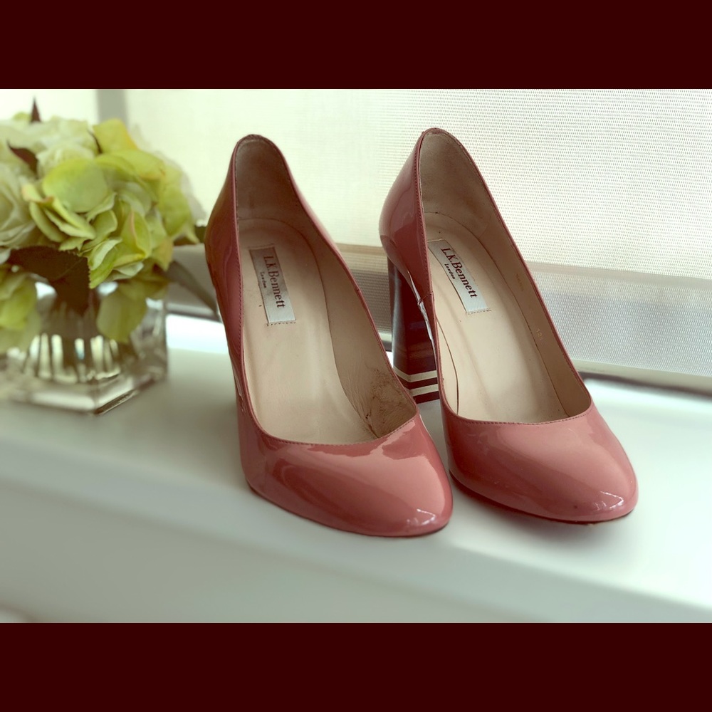 L.K. Bennett mauve patent leather shoes size 37